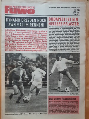 FUWO 1973 Nr. 47 Oberliga DDR FCC DYNAM0 BFC FCK BSG FCH SGD FCM RWE LOK HFC FCU