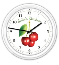 Cherry Cherries Kitchen PERSONALIZED Wall Clock Baker Cook GREAT GIFT