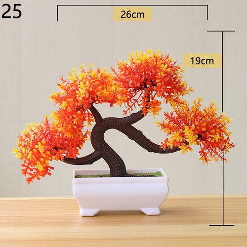 Artificial Potted Flowers Fake Tree Plants In Pot Bonsai Garden Home Decor NEW - Picture 45 of 50