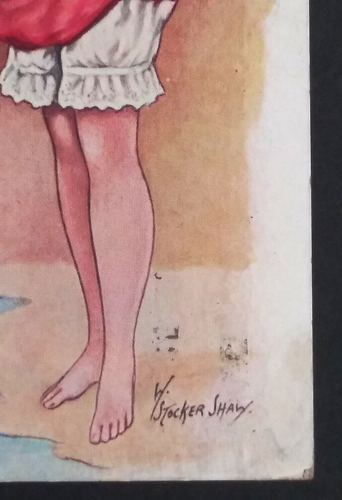 Pretty at High Tide Blackpool Stocker Shaw Humor Funny Comic Postcard c1910s - Picture 2 of 5