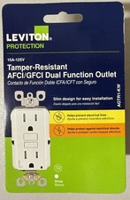Leviton AGTR1-KW AFCI/GFCI Dual Function Outlet, 15A/125V TR