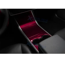 For Tesla Model Y/3 2017-2020 Wine Red Center Console Cupholder Cover Trim Set