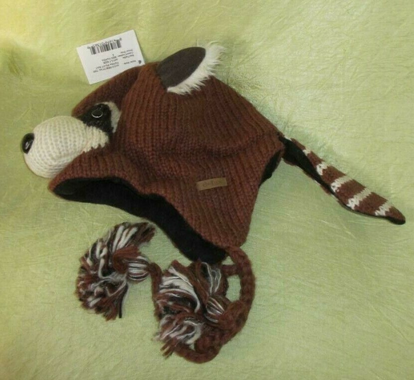 deLux RED PANDA HAT knit ADULT raccoon LINED Costume toque ski cap ...