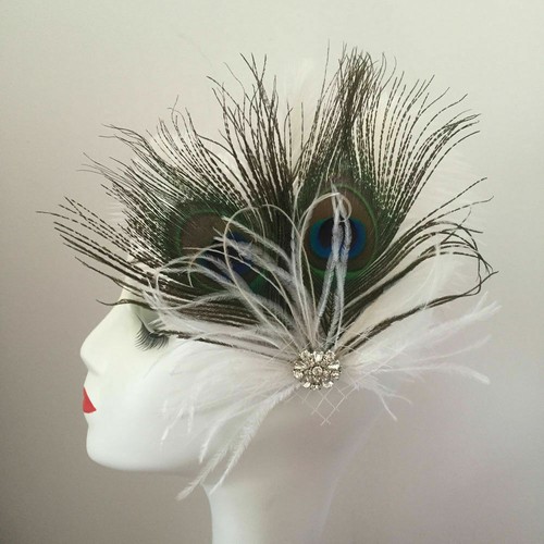 Ostrich Feather Fascinator Hair Clip Headband Gatsby Party Wedding Head Dress - Picture 76 of 151