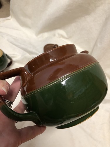 Tetera y crema antigua LOVATT Langley Mill England marrón verde - Imagen 20 de 24