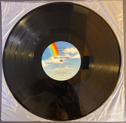 STEVE EARLE Guitar Town AUTOGRAPHED 1986 US LP Gold Stamp Promo MCA-5713 Signed - Picture 5 of 5