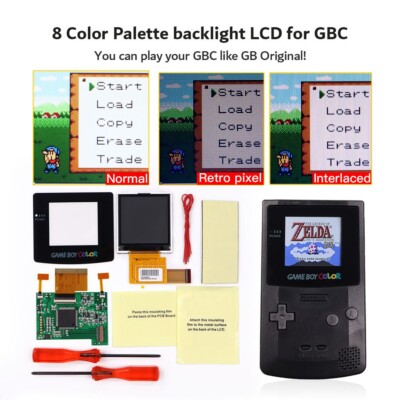 8 Color Mode GBC 2.2 inch LCD Screen With 2 Sensor Backlight Screen For GBC