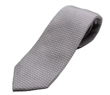DRAKE'S London tie (DR1AAN-06654-15) Grenadine solid tie Silver
