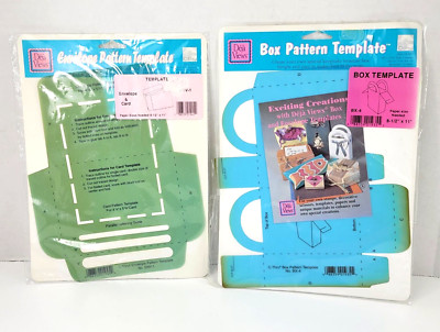 2 Deja Views See Thru Pattern Templates Box BX-4 and Envelope with Card ENV-1