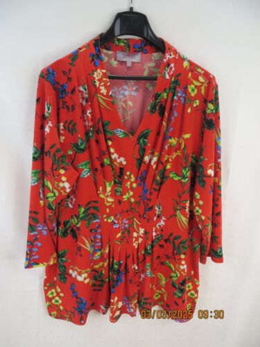 LAURIE FELT LOS ANGELES GRÖSSE 1X Polyester/Spand rosa-orange stretchig Bluse Shirt - Bild 1 von 20