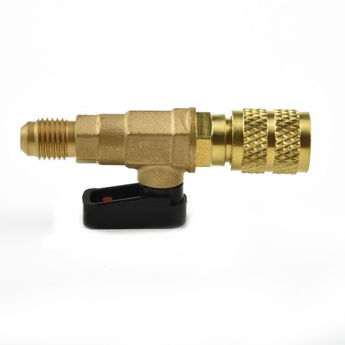 1/4'' male femelle adaptateur de vanne �� bille �� arr��t droit pour R134a R22 - Picture 6 of 12
