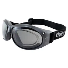 Global Vision Eliminator RX Padded Motorcycle Riding Goggles ANSI Black Frame