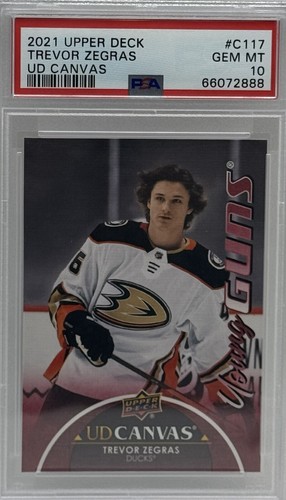 TREVOR ZEGRAS 2021-22 UPPER DECK #C117 CANVAS YOUNG GUNS PSA 10 GEM MINT DUCKS