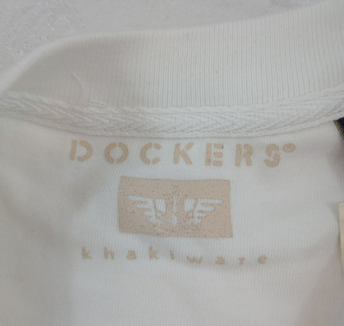 Vintage Dockers T-Shirt Men's Size L White Short Sleeve Pocket-Tee Khakiware 90s - Picture 8 of 16