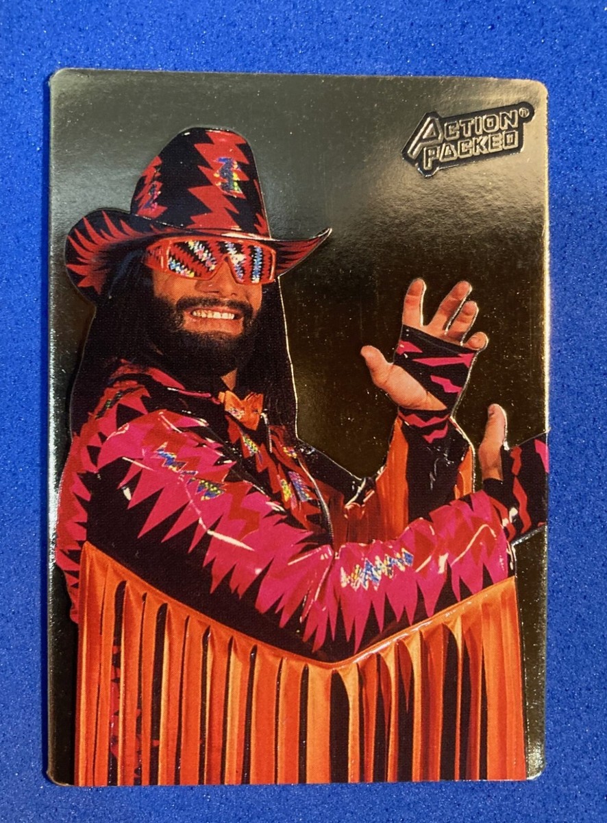 WWF MACHO MAN RANDY SAVAGE PROTOTYPE CARD 1 EMBOSSED ACTION PACKED