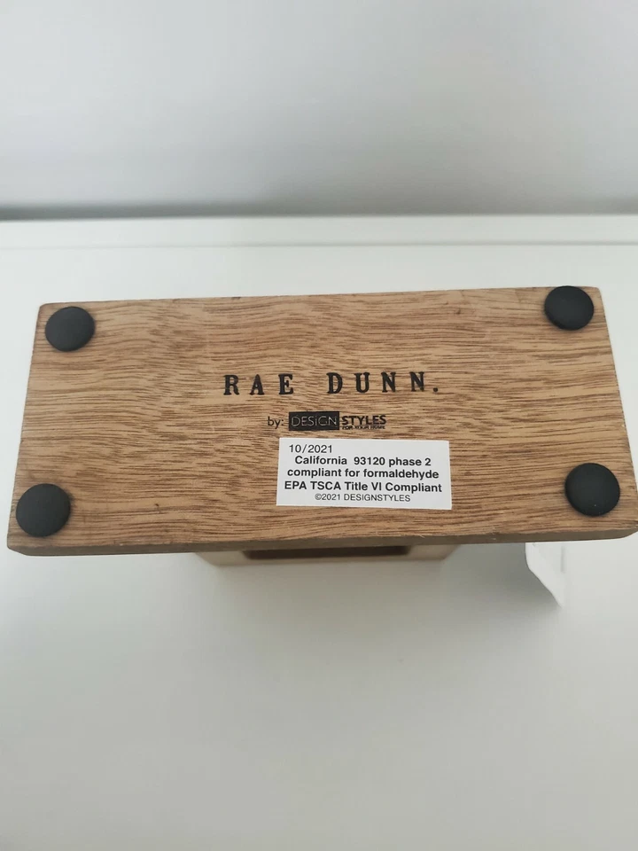 Rae Dunn Wooden clock - Image 3 of 4