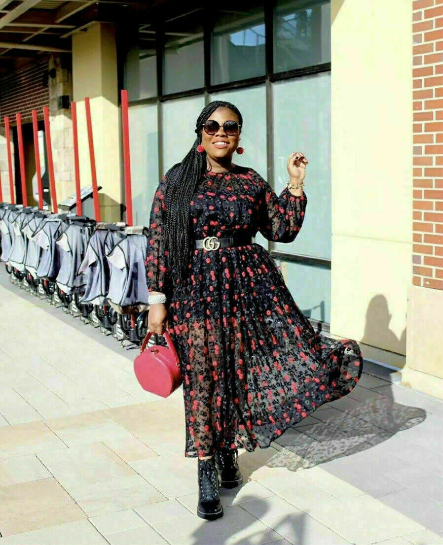 NWT ZARA BLACK RED KNIT TRANSPARENT SHEER EMBROIDERED RED FLORAL MAXI DRESS,M  | eBay