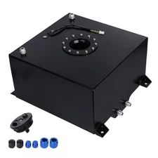 10 Gallon 40L Aluminum Level Racing Sender Drift Fuel Cell Gas Tank Polished