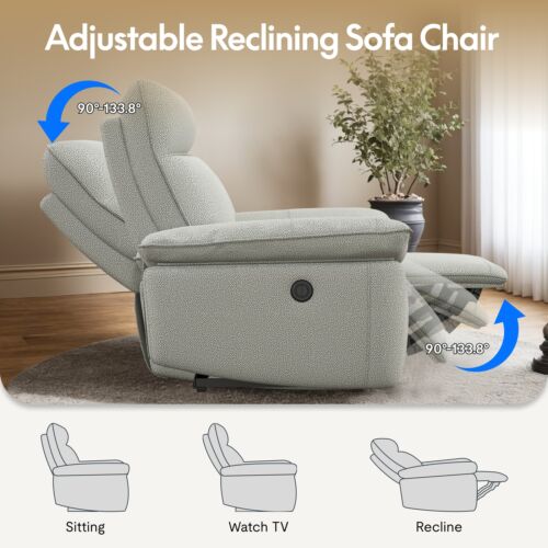 Rocking Chair Recliner Chairs for Adults, Rocker Manual Recliner with Remote Con - Picture 5 of 6
