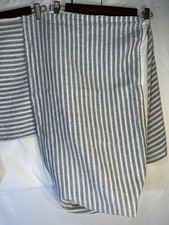 Pottery Barn Kids Nantong Blue Stripes Crib Skirt Linen Drop 15 1/2" Cotton Deck