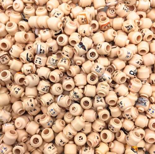 LEGO LOT OF 25 MINIFIGURE HEAD PIECES RANDOMLY PICKED FLESH TONE STAR WARS HEROS - Picture 1 of 6