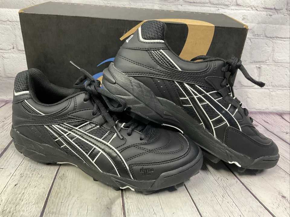 Botines de softbol Asics Gel Mfc Lo para mujer talla 9 negro blanco nuevos con caja Foto 3 de 4
