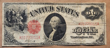 1917 United States Note $1 Legal Tender Fr 37 Red Seal Elliott Burke VERY FINE