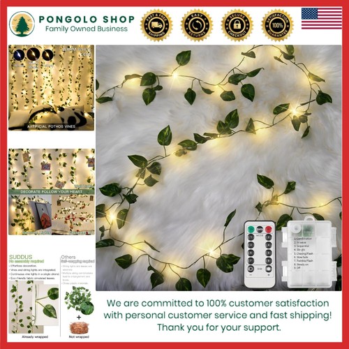 Vine Fairy Lights Battery Operated 33ft 100 LED Remote Bedroom Garden Decor