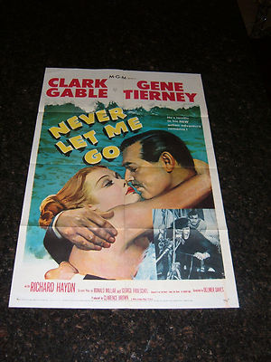 NEVER LET ME GO Original 1953 Movie Poster, 27'' x 41'' C7 Fine/Very Fine