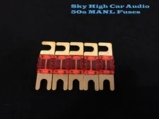 5 Pack 50 Amp Sky High Car Audio MANL Fuse 50a