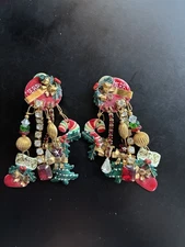 Christmas Lunch at the Ritz clip on earrings