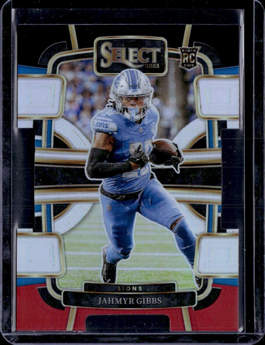 2023 Panini Select #34 Jahmyr Gibbs Black and Red Prizms Die Cuts