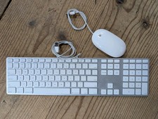 Apple White Aluminum USB Wired Keyboard A1243 and Apple wired Mouse M5769