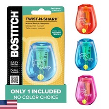 Bostitch Pencil Sharpener Twist-n-Sharp Manual One Assorted Color 1 Pack