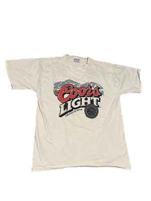 Vintage Coors Light Graphic T-Shirt AllSport Max Weight XL White 100% Cotton