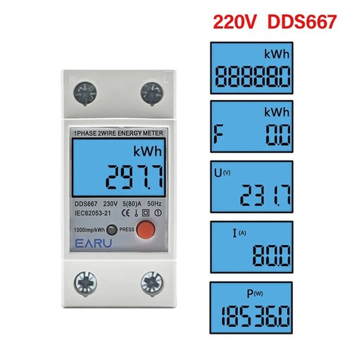 Compteur d'??nergie compteur de courant 35 mm montage sur rail DIN compteur de c - Photo 12/15