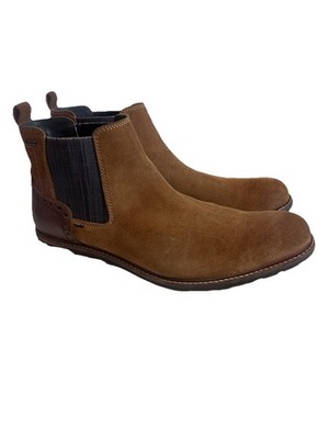 Josef Seibel Men s Size 47 13.5  Jasper 50 Chelsea Leather Boots Brown Suede EUC