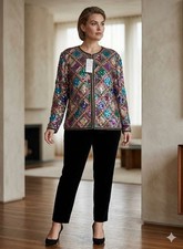 Laurence Kazar Silk Sequin Jacket, Vintage New With Tags, Size Large