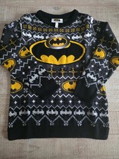 dc comics batman Boys Christmas Superhero Pullover Jumper 7-8 Years bnwt