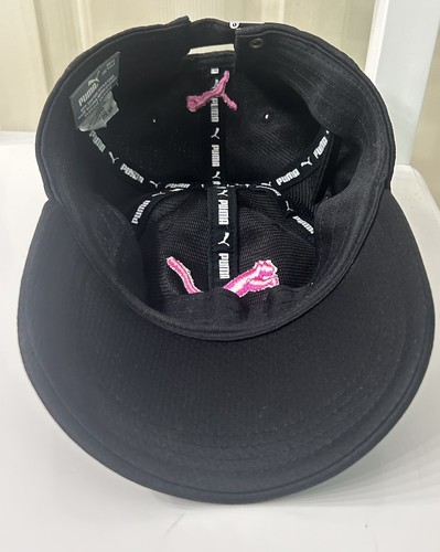 Black Pink Scripted Puma Adjustable Strap Adult Hat Cap Lightweight Athletic - Picture 6 of 7