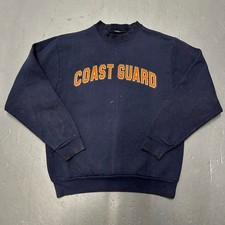 Vintage 90s Coast guard spell out graphic navy blue crewneck sweatshirt