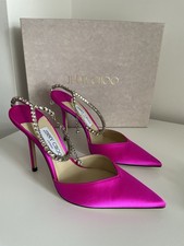 JIMMY CHOO FUSCHIA PINK  PATENT HIGH HEELS SIZE 38.5 NEW WITH BOX
