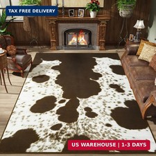 Amearea Faux Cowhide Rugs for Living Room Bedroom, 4x6 Cow Print Area Rug