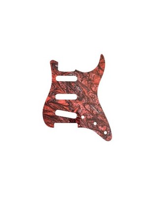 Pickguard Für Stratocaster SSS, 11 Löcher, Rot Marmoriert - Guyker