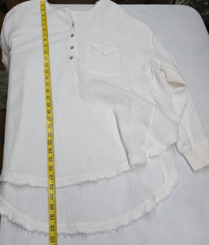 We The Free Guaze Pullover Womens Small White Henley Lightweight Boho Shirt - Picture 13 of 15