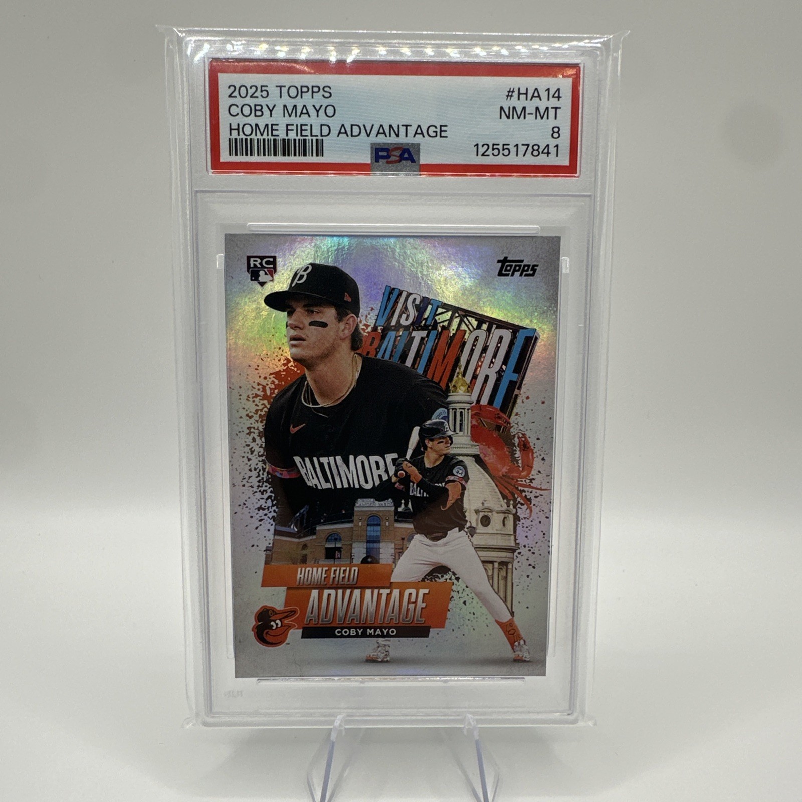 2025 TOPPS HOME FIELD ADVANTAGE #HA14 COBY MAYO PSA 8