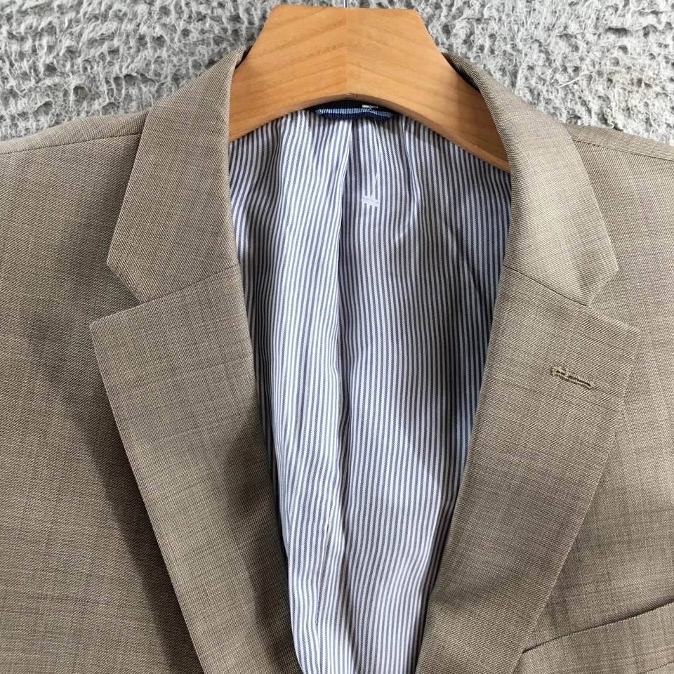 Tommy Hilfiger Abrigo Blazer Chaqueta Hombre 46 Beige Lana Manga Larga Informal Bolsillo Foto 3 de 4