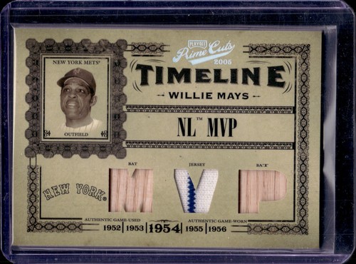 2005 Playoff Prime Cuts #T-47 Willie Mays Timeline Material Custom Names #/50 - 第 1/2 張圖片
