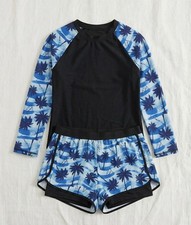 Blue tropical bikini set