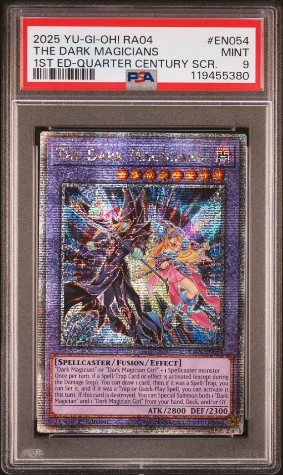 YUGIOH PSA 9 2025 The Dark Magicians RA04-EN054 QCR 1st Edition